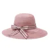 Sombrero de Verano con Ala Ancha para Mujer, Protección Solar, Sombrero de Paja con Lazo, Elegante Sombrero de Paja Transpirable con Ala Ancha para Vacaciones en la Playa