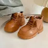 Botines retro para niños, botas de cuero impermeables para niñas, nuevo modelo 2026 botas amarillas para niños, botines de otoño para niños