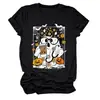 Amazon eBay sitio independiente de moda y único para mujer camiseta de manga corta con cuello redondo de flor fantasma murciélago