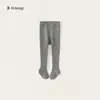 Calcetines Seleccionados para Niños Estilo Primavera y Otoño Algodón Mallas para Bebé Ropa Exterior para Niños Pequeños Color Sólido Versátil Calcetines de una Sola Pieza Elegantes