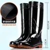 Botas de lluvia duraderas con suela de goma para hombre, cálidas, resistentes a ácidos y álcalis, de caña alta, botas de lluvia de goma engrosada, antideslizantes, protección laboral, botas impermeables para obras de construcción