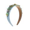 Diadema de alta gama para mujer con diamantes completos de industria pesada retro de ala ancha con viento barroco transfronterizo de Europa y Estados Unidos, incrustada con pedrería, al por mayor