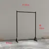 Arara de chão para loja de roupas, arara de chão para roupas masculinas e femininas, arara de pé com cabides laterais, cabideiro vertical simples de ferro, pintura assada preto e dourado