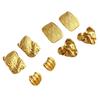 Pendientes de acero inoxidable de oro de 18 quilates con textura geométrica y personalidad exagerada para mujer.