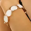 Pulseira Elástica Geométrica de Disco Metalizado Plissado Personalizada Transfronteiriça Europeia e Americana, Joia Minimalista de Alto Padrão de Nicho Resistente