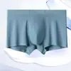 Ropa Interior de Hombre de Color Sólido Sin Costuras Cómoda Roja Transpirable Seca 50 Modal Acolchado en la Entrepierna Talla Grande Calzoncillos