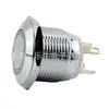 Anillo de Botón Metálico de 19 mm Luz de Encendido Interruptor Pulsador de Restablecimiento Automático Interruptor Impermeable de 12/16/19/22 mm