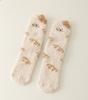 Calcetines de Coral Fleece Otoño e Invierno para Mujer con Animales Bordados de Dibujos Animados, Calcetines Cálidos para el Hogar y Dormir, Calcetines de Media Pantorrilla para Maternidad