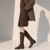 Falda Midi Recta Ajustada al Cuerpo26 Otoño/Invierno Retro Ante Felpa Cintura Alta Tubo Recto Falda Midi