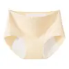Calcinha feminina de algodão jacquard sem costura de cintura média, design de entrepernas estendido e ampliado, à prova de menstruação e respirável, calcinha menstrual confortável para mulheres