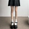 Meias Pretas de Bezerro Meias Longas JK para Mulheres, Estilo Verão, Meias de Veludo Japonês até o Meio da Panturrilha, Meias Longas Modernas, Meias Longas Versáteis