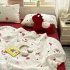 Colcha de Algodón Clase A Funda de Algodón Relleno de Algodón Colcha de Verano Colcha para Aire Acondicionado Colcha Delgada Juego de Tres Piezas para Dormitorio Lavable a Máquina