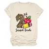 Nd segundo grado europeo casual cuello redondo moda versátil camiseta para mujer comercio electrónico transfronterizo de Amazon manga corta