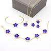 Conjunto de Cinco Peças Cdd Flor de Ameixeira Novo Conjunto de Colar Trevo de Quatro Folhas Dupla Face Exportação E-commerce Transfronteiriço Fornecimento Popular de Joias
