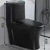 Proyecto Hotelero Export Inn Elegante Antihielo Resistente a Grietas Fácil de Limpiar Negro Inodoro One-Piece