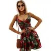 Vestido de Moda con Escote en V, Estampado, Tirantes, Cintura Ceñida, Estilo Europeo y Americano, Nuevo, de eBay AliExpress Amazon