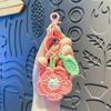 Llavero original de peluche con forma de flor pequeña, bonito llavero tejido con forma de corazón de niña de dibujos animados, colgante para bolso de pareja, regalo