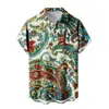 Camisa de Manga Corta Nueva de Venta Caliente para Hombre Vacaciones en Hawái Llamas Impresión 3D Casual Versátil Top para Hombre 2024