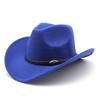 Sombrero Cowboy Occidental Americano Nuevo Sombrero de Montar para Hombre Sombrero Ecuestre de Viaje al Aire Libre Sombrero de Copa de Lana de Ala Curvada