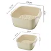 Cesta de drenaje engrosada de doble capa comercial para el hogar tamaño grande de plástico para cocina anti-caída rectangular de colores cesta para lavar verduras plato para frutas