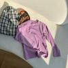 Camiseta Infantil Q-Shirt Lisa Manga Longa Macia Textura Cera Primavera Outono Nova Coreana para Crianças Top de Gola Média para Bebê