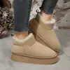 Botas Curtas Antiderrapantes Versáteis para Mulheres, Nova Moda para Outono e Inverno 2025, Botas de Neve Quentes e Confortáveis para Mulheres