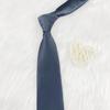Corbata Gris y Negra para Hombre, Corbata de Algodón de Alta Gama Estilo Coreano Atada a Mano de Color Sólido Rayada para Mujer, Corbata Casual Estilo Británico Universitario sin Corbata