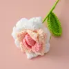 Rosas Tejidas de Hilo Transfronterizas para San Valentín y el Día de la Madre, Flores Artificiales Decorativas de Alta Calidad, Rosas Puntiagudas Hechas a Crochet a Mano