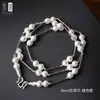 Taijia Diseño Original Cadena de Amuleto Budista Tailandés Collar de Concha de Perla Cadena Dorada para Suéter Cadena de Mariposa de Nueve Colas
