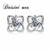Desini Joyería Nueva de Plata S925 Moda Europea y Americana Forma de Flor Simple Pendientes de Diamante Mosan Joyería Fina