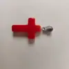 Pingente de Cruz de Pedra Natural, Joias de Cristal Multicoloridas, Acessórios para Miçangas Artesanais DIY, Acessórios de Colar Modernos e Versáteis
