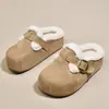 Novidade Outono e Inverno 2026, Sapatos Birkenstock de Pelúcia, Slip-Ons Quentes de Algodão, Meias Pantufa Fechadas Retro para Mulheres, Adequado para Uso Externo