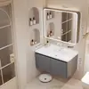 Gabinete de baño de aluminio de panal engrosado con lavabo de cerámica integrado y unidad de tocador