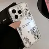Adequado para Capa Iphone17Promax Flor Inglesa Brilhante com Diamantes Apple 16 High-End 15 Niche 12 Furo Grande Anti-Queda