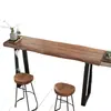 Mesa de Bar de Madera Maciza para Uso Doméstico, Mesa Larga Estrecha para Balcón Contra la Pared, Mesa de Bar Comercial, Juego de Mesa Alta y Sillas