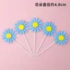 Tarjeta de decoración creativa para pastel de cumpleaños de girasol, girasol, margarita, flor, adorno para mesa de postres de fiesta