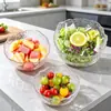 Prato de Frutas de Vidro Doméstico Grande Tigela Salah Decorativa Prato Pendente para Lanches com Padrão de Martelo Transparente Criativo Prato de Sobremesa Japonês