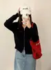 Cárdigan de punto con capucha y doble cremallera para mujer talla grande, colección otoño 2026, corte holgado, prenda exterior corta diseñada para disimular la figura