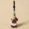 Llavero colgante de talla de madera hecha a mano para llaves de coche de gato, colgante para mochila escolar de mascota linda femenina, regalo para novias, venta al por mayor