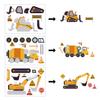 CM2208002 pegatinas DIY transfronterizas pegatinas de rompecabezas de coche de ingeniería pegatinas de dibujos animados