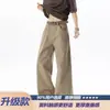 Pantalones casuales de algodón puro lavado estilo retro americano para hombre, pantalones de trabajo rectos de moda para verano, jeans de mezclilla holgados con caída
