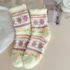 Nuevos Calcetines de Coral Fleece para Mujer de Otoño e Invierno, Calcetines para el Suelo, Engrosados y Cálidos para el Invierno, Calcetines para el Hogar y Maternidad, Calcetines Zhuji, Transfronterizos