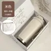 Caneca de Lírio-do-Vale de Grande Capacidade e Alta Aparência Copo de Água Impresso Canudo de Aço Inoxidável 316 Canudo para Estudante Copo Térmico Venda por Atacado