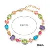Pulsera geométrica multicolor de moda transfronteriza, nuevo diseño rectangular, pulsera de joyería de lujo ligero de nicho para el día a día