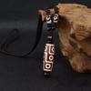 Collar de Cuenta Dzi de Nueve Ojos del Tíbet Colgante de Ágata Cadena de Suéter de Personalidad Vintage Estilo Étnico Cuerda de Algodón Colgante Largo Unisex