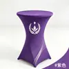 Funda Elástica para Mesa de Alta Calidad con Cuatro Patas Falda de Mesa para Mesa de Cóctel de Boda Hotel Cubierta para Mesa de Taburete Alto Redondo Transfronteriza Personalizada