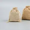 Bolsa de lino de imitación de punto de fábrica bolsa para joyas bolsa de regalo para joyas bolsa de brocado bolsa pequeña de tela bolsillo para manojo de pulseras de cuentas venta al por mayor