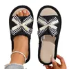 Zapatillas Transfronterizas de Satén de Seda Frescas, Zapatillas de Algodón y Lino, Zapatillas Gruesas para el Hogar de Interior Amazon Europeas y Americanas para Mujer, Zapatillas de Lino con Lazo