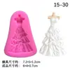 Vestido de tubo novo para casamento DIY vestido de noite vestido de princesa molde de silicone de chocolate vestido de noite mold de argila macia para assar