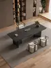 Mesa de Centro de Pizarra de Piedra de Lujo, Juego Moderno de Mesa y Sillas para el Té, Sencillo y Elegante con un Toque de Alta Gama, Mesa para Ceremonia del Té de Oficina, Mesa para Preparar Té